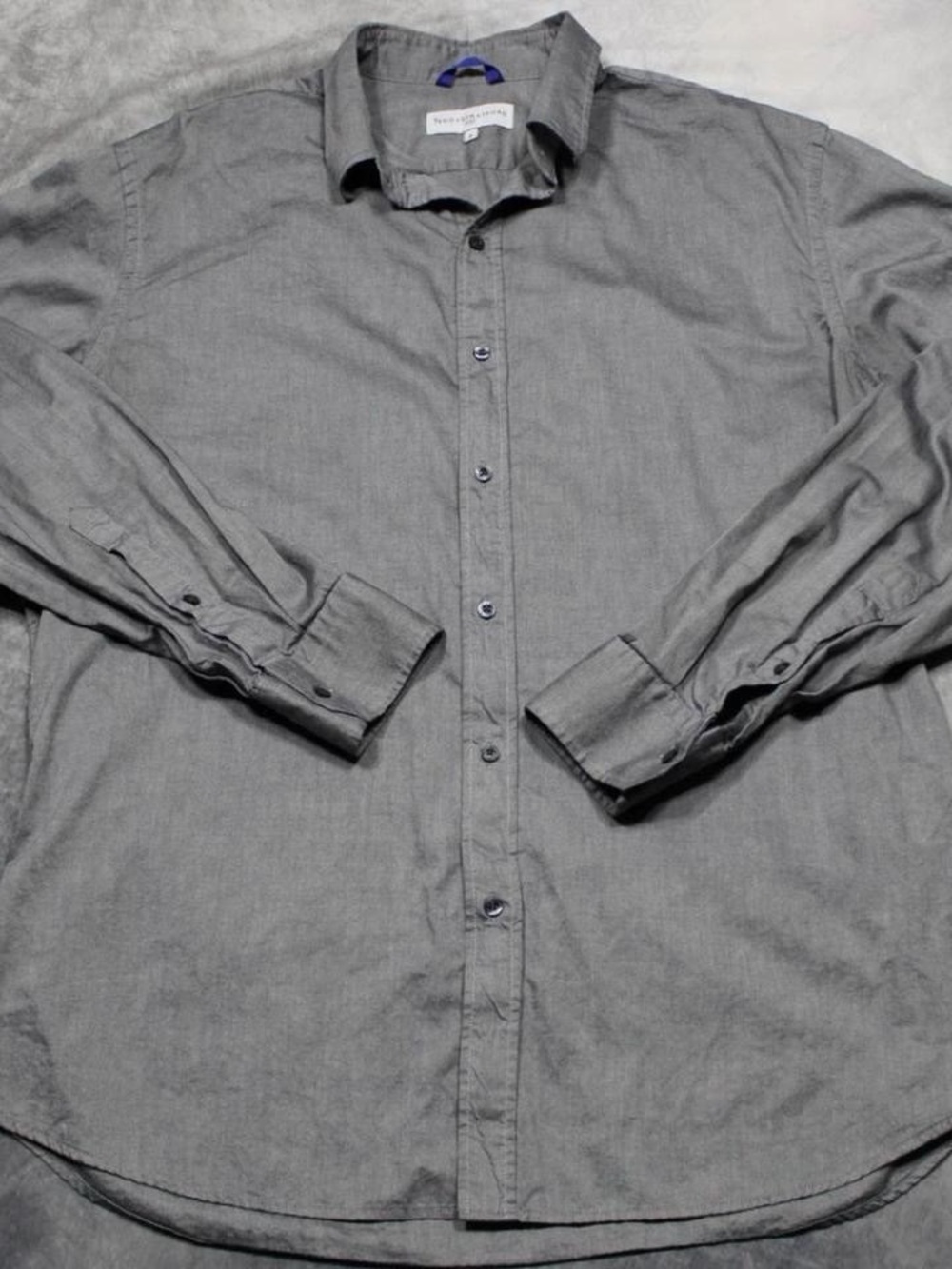 Teddy Stratford Men's Grey Long-Sleeve Dress Shirt - Athletic Fit